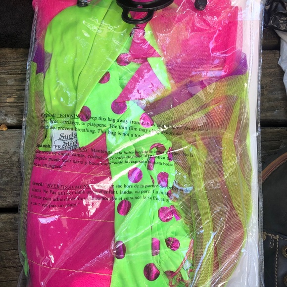 DAINTY DINOSAUR WITH CLAWS AND HEAD PIECE , pink and green girls 8-10 - Picture 4 of 4